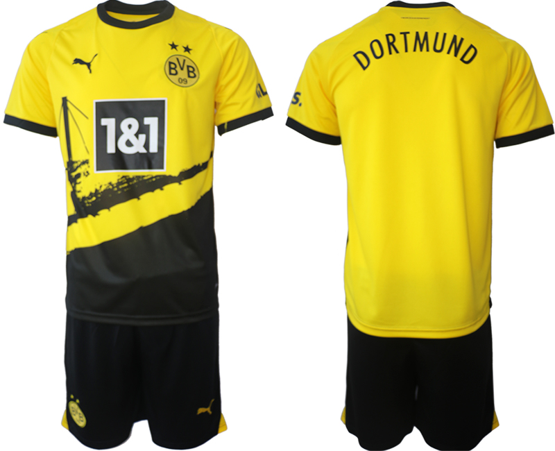 Men 2023-2024 Club Borussia Dortmund home blank yellow Soccer Jersey->borussia dortmund jersey->Soccer Club Jersey